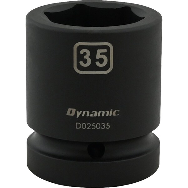 Dynamic 1" Drive Standard Socket, Black Phosphate, Tools 35MM X 1" Drive, 6 Point Standard Length D025035 - main